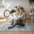 thumbnail image 4 of Lahome Decor 2'x6' Vintage Kitchen Rug, Washable Hallway Runner Rug, Indoor Soft Distressed Floral Runner Rug Non-Slip Backing for Entryway Farmhouse Bedroom Kids Playroom,Light Grey, 4 of 8