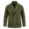 thumbnail image 2 of FRSASU Men's Vintage Slim Fit Blazer Notched Collar Double Breasted Jackets Casual Sport Trench Coat Army Green, 2 of 4