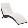 thumbnail image 2 of vidaXL Chaise Longue Pliante avec Coussin en Rotin Synthétique Brun, 2 of 5