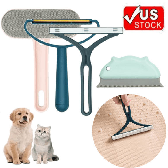 4 Pcs Pet Hair Remover Kit, Dog Cat Hair Removal Tool for Furniture, Carpet, Couch, Car Upholstery and Bedding