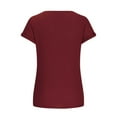 thumbnail image 6 of Funicet Women's Scoop Neck Short Sleeve Tees Cotton T Shirts Blouses Tops Red S, 6 of 9