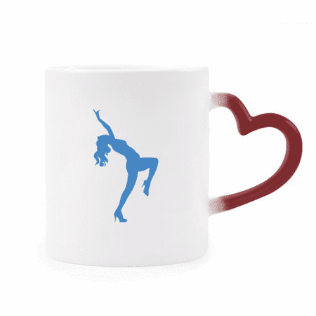 

Blue Dances Plump Girl Heat Sensitive Mug Red Color Changing Stoneware Cup