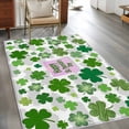 thumbnail image 2 of 3'x5' Rug for Living Room Bedroom, St Patricks Day Washable Area Rugs Non-Slip Carpet Mats, Shamrock Grey Green Spring Modern Leaf Indoor Low Pile Area Rug Runner for Kitchen, Mudroom, 2 of 8