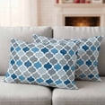 thumbnail image 6 of 2 Pack Outdoor Waterproof Throw Pillow Covers,Vintage Moroccan Geometric Lattice Decorative Rectangle Pillow Case Patio Pillowcases for Chair Couch Sofa 20x12in, 6 of 9