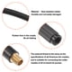 thumbnail image 5 of Adaptador de mandril de manguera de extensión de inflador de neumáticos roscado de 30 cm, tubo de bomba de aire, válvula de neumático, tubo de conexión negro para coche, camión, bicicleta, MTB, goma de cobre Unique Bargains mandriles de llantas, 5 of 7