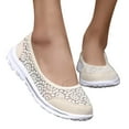 thumbnail image 2 of Sngxgn Women's Flat Shoes Comfortable Casual Ballet Shoes(Beige,42), 2 of 5