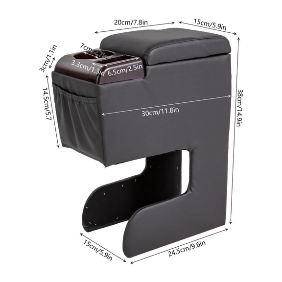 Universal Auto Car Central Armrest Box Center Console Storage Container Black