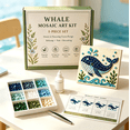 thumbnail image 5 of Kids Whale Mosaic Craft Kit, Marine Life Themed DIY Art Set, Parent-Child Handmade Activity Kit for Ages 6+, 5 of 6