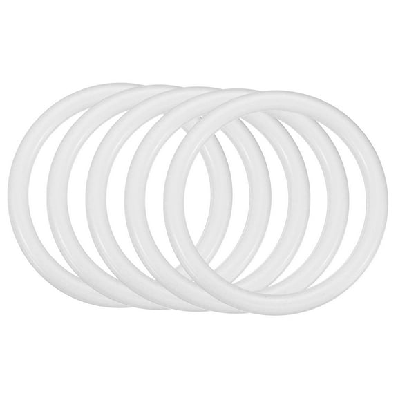 Uxcell 2 Inch Dream Catcher Rings, 5 Pcs Plastic Macrame Wreath Floral Round Ring Hoop, White