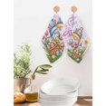 thumbnail image 2 of Easter Gnomes Bunnies Kitchen Dish Towels for Drying Dishes Set of 2, Spring Easter Eggs Floral Purple Plaid Waffle Weave Microfiber Hand Tea Bathroom Towels Quick Dry & Absorbent Towel 12x12, 2 of 7