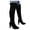 Black, variant on Womens Over The Knee Boots Comfortable Faux Suede Chunky High Heel Stretch Thigh High Booties