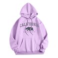 thumbnail image 1 of WEAIXIMIUNG Sweat à Capuche Décontracté pour Femmes Col Rond avec Poche Imprimé Lettre Anglaise, 1 of 3