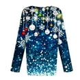 thumbnail image 4 of asdoklhq Women's Sweatshirt Christmas Women's Fashion Tees Casual Round Neck Loose T Shirt Long Sleeve Christmas Print Shirt Multicolor 3X, 4 of 6