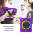 thumbnail image 3 of Case for iPad Air 5th Generation / iPad Air 4th Generation 10.9 inch with Screen Protector, 360 Degree Rotating Kickstand Hand Strap Shockproof Cover with Shoulder Strap, Purple, 3 of 7