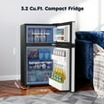 thumbnail image 3 of Simzlife 3.2 Cu ft Two Door Mini Refrigerator with Freezer, Compact Small Fridge Adjustable Removable Shelves, Sliver, 3 of 10