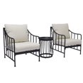 thumbnail image 4 of Better Homes & Gardens Aubrey 3-Piece Steel Outdoor Chat Set with Cushions, Cream, 4 of 7