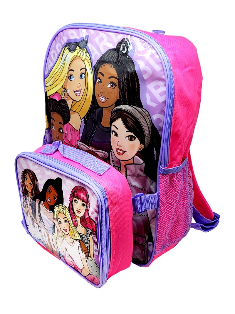 Barbie Friends School Backpack Insulated Lunch Bag, Detachable