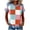 Red#3, variant on Women's Plus Size Floral Print Waffle Knit Short Sleeve Blouse Denim Trim Casual Blouse Blended Fabric Breathable Soft Daily Wear (Sizes S - 3XL)