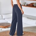 thumbnail image 4 of Mifsaly Wide Leg Sweatpants for Women Pleated High Waisted Straight Legs Pants with Pockets Soild Color Athletic Joggers Workout Gym Loose Pant 2025 Fall Winter Fashion Outfits, 4 of 9