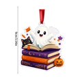 thumbnail image 2 of Qiulaii Reading Ghost Acrylic Suncatcher Cute Halloween Hanging Ornament Window Decor Spooky Holiday Keepsake Gift for Halloween Home Decor, (A), 2 of 6