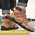 thumbnail image 5 of jsaierl Men's Casual High-top Leather Shoes Warm Short Boots, Trendy Men's Shoes, 5 of 9