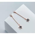 thumbnail image 3 of EOEMY Rose Gold Plated 925 Sterling Solid Silver Star Drop Stud Earrings-Rose Gold, 3 of 8