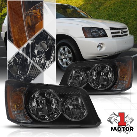 - Black Housing Smoke Lens Headlight Amber Turn Signal for 01-03 Toyota Highlander 02