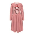 thumbnail image 4 of DISNIMO Kids Pink Christmas Dress Girls 5/6 Dresses for Girls Church Dresses Long Sleeve Collared Dress Girls Pig Dress for Girls Frocks for Kids Girls Dresses Fall Skater Dress Girls Midi Dresses, 4 of 7
