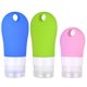 thumbnail image 1 of GOOHOCHY botellas de viaje vacías de silicona, rellenables, para champú y gel de ducha (1 rosa de 38 ml, 1 azul de 60 ml y 1 verde de 60 ml)., 1 of 8