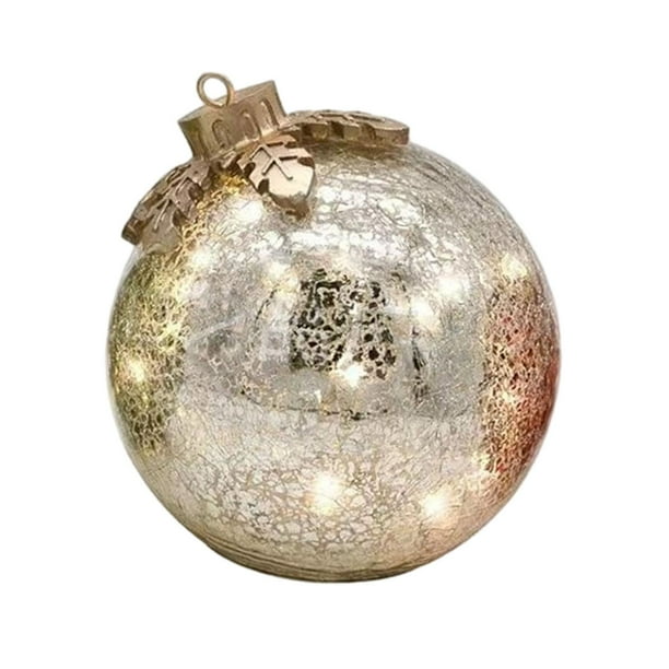 Adorno de bola navideña para árbol de Navidad, decoración colgante para escritorio, decoración LED navideña Dorado