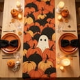 thumbnail image 6 of PoyoKee Halloween Table Runner 72 x 13 inch, Black Orange Striped Decorative Runner for Dining Table, Farmhouse Kitchen Decor, Halloween Decorations, 6 of 6