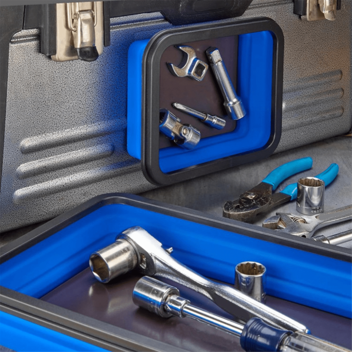 Foldable Magnetic Screw Tray Silicone Tool Parts Storage Organizer Box Woodworking Plumber Tool Parts Organizer Tray