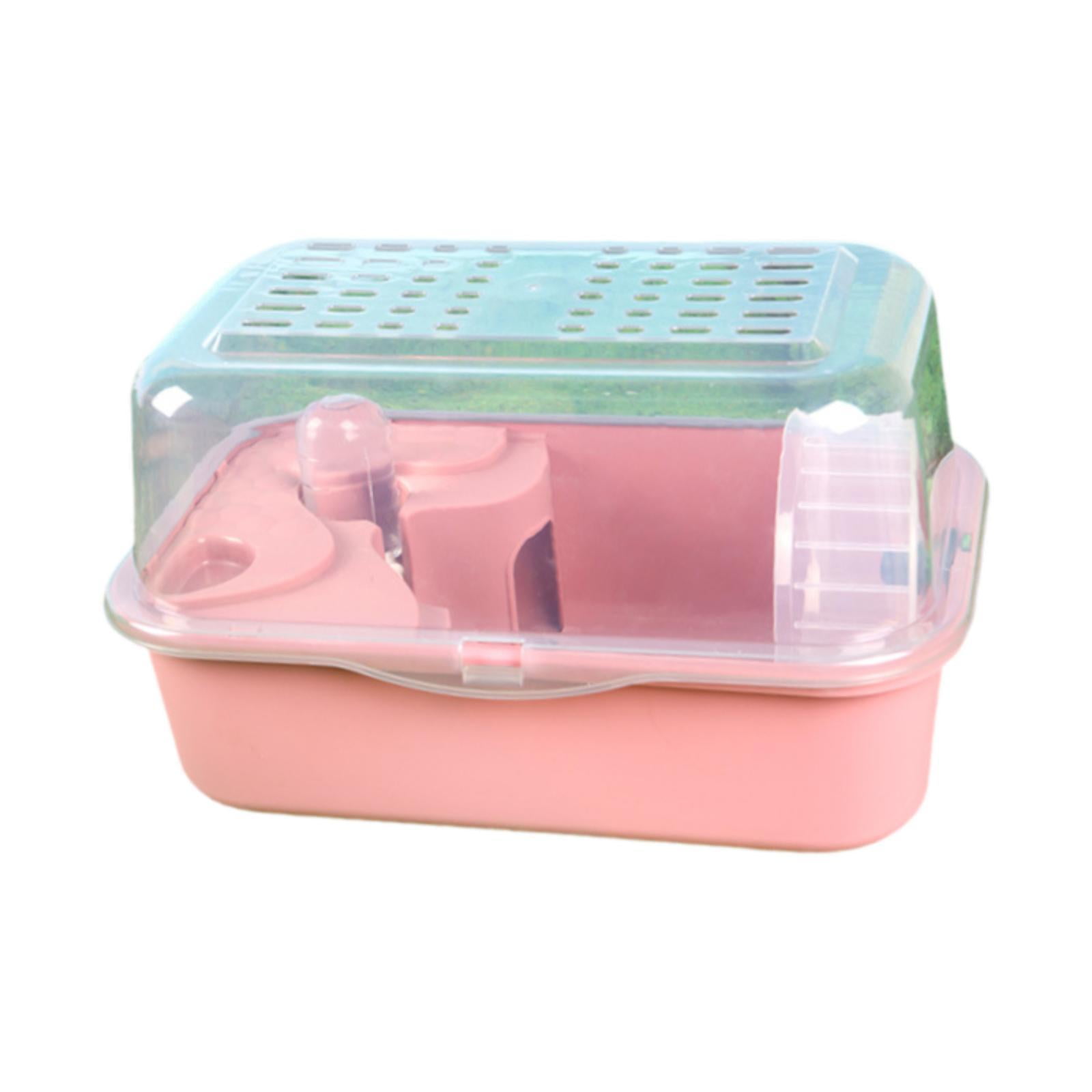 EHJRE Large Hamster Cage, Small Animal Cage, Ventilation, Cute Small Animal Habitat, Mouse And Rat Habitat, Gerbil Rat Hamster Habitat pink