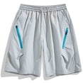 thumbnail image 2 of Hiking Shorts for Men 9 Pack Men's Outdoor Workout Shorts, Plus Size Elastic Waist Breathable Shorts with Zip Pocket, Lightweight Sports Casual Short Pants White M, 2 of 6