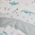 thumbnail image 4 of Cotton Muslin Toddler Bedding 3 Piece Set - Whales, 4 of 9