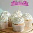 thumbnail image 2 of GOOHOCHY Happy Mother's Day Cake Picks Purple Paper and Bamboo Cupcake Toppers for Decor 10pcs, 2 of 8