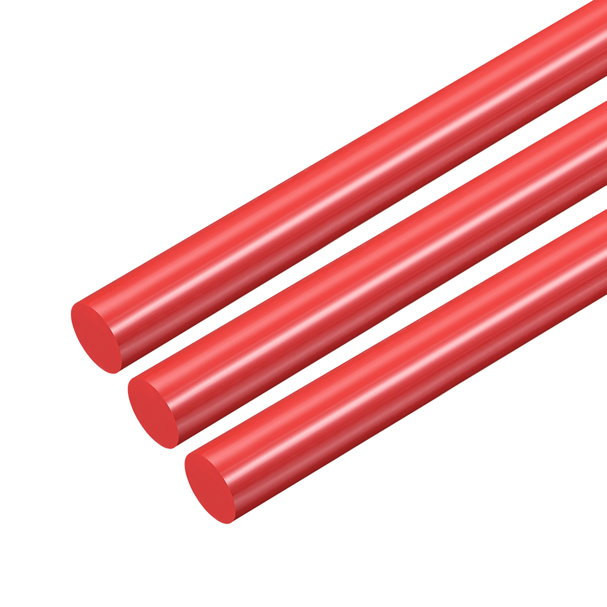 3pcs Plastic Round Rod 1/2" Dia 20" Length Red (POM) Polyoxymethylene Rods Engineering Plastic Round Bars(12mm)