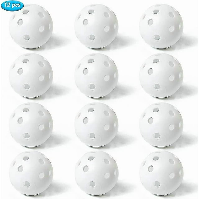 Balles de Golf d'Entraînement Balles de Golf de Vol Balles de Golf en Plastique Creuses Balles d'Entraînement de Golf Flux d'Air Balles de Golf pour Pratique de Swing Practice Driving Range Usage Domestique Intérieur Lot de 12