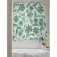 thumbnail image 3 of Sheer Curtains 63 inches Long, Abstract Paisley Pattern Vintage Green Ethnic Floral Light Filtering Sheer Window Curtains Rod Pocket Voile Drapes for Bedroom Living Room, 52"W x 63"L 2 Panels, 3 of 7