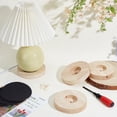 thumbnail image 4 of 4 Sets Wooden Lamp Base Round Lamp Stand Desktop Light Stand Wood Lamps Holder Table Lamps Display Base with Self Adhesive Pad for DIY, 4 of 5