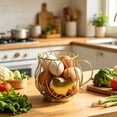 thumbnail image 2 of Rustic Vintage Chicken Wire Egg Basket With Handle for Egg Holder Fruit And Kitchen Living Room Home Farmhouse Rooster Decor Gold, 2 of 6