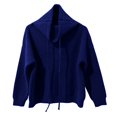thumbnail image 4 of Comdrip Fall Sweaters for Women 2025 Pile Collar Lazy Style Sweater for Women Solid Color Loose Thick Sweater Top Turtleneck Loose Sweater Ladies Sweaters, Navy S, 4 of 4
