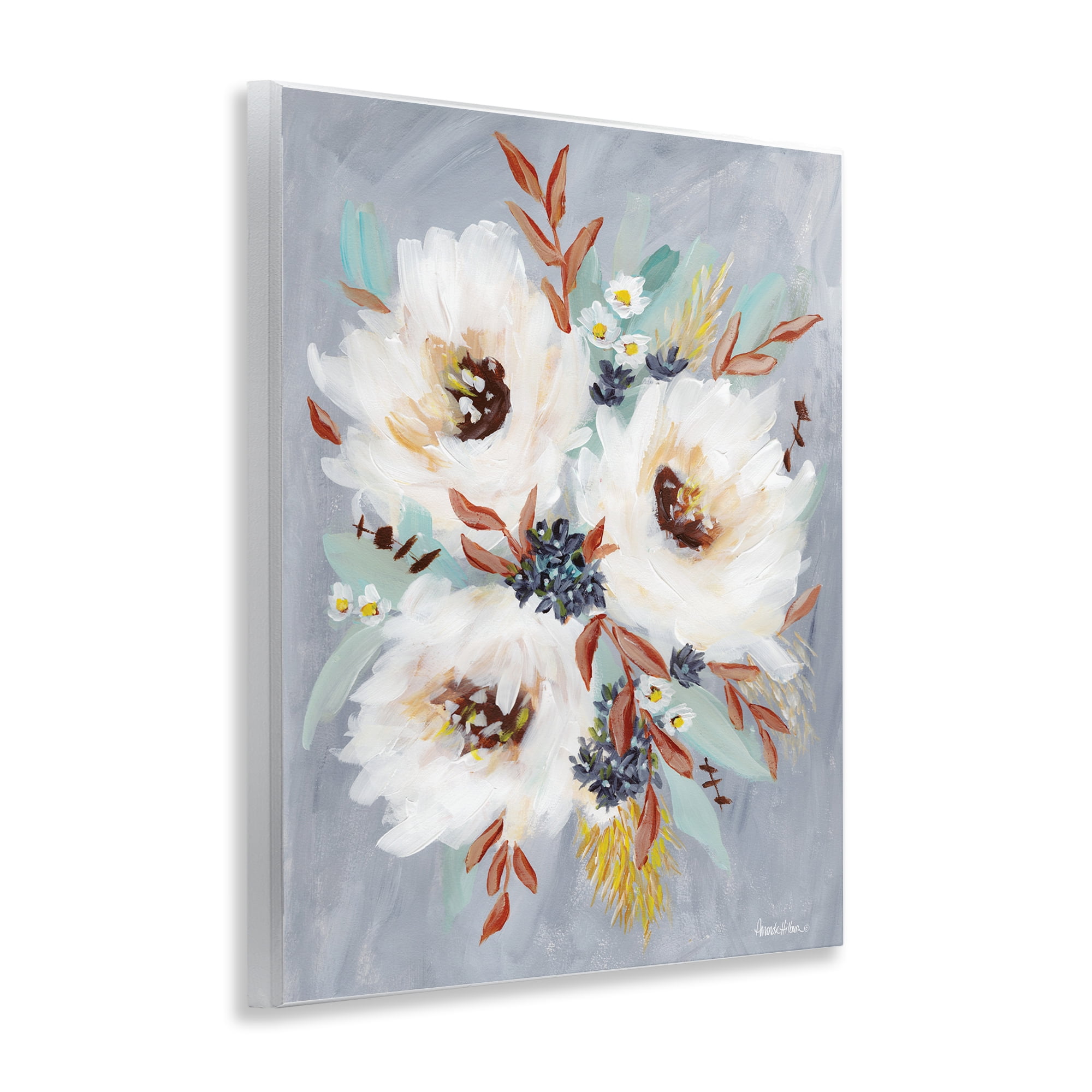 Stupell Industries White Flowers Trio Botanical & Floral Painting Unframed Art Print Wall Art, 11 x 14