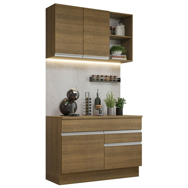 Cocina Integral 120cm Marrón Glamy Madesa 08