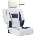 thumbnail image 4 of NORTHCAPTAIN Premium Pontoon Captain's Chair High Back Reclining Pontoon Bucket Boat Seat with Armrests and Adjustable Headrest,White/Navy Blue, 4 of 5