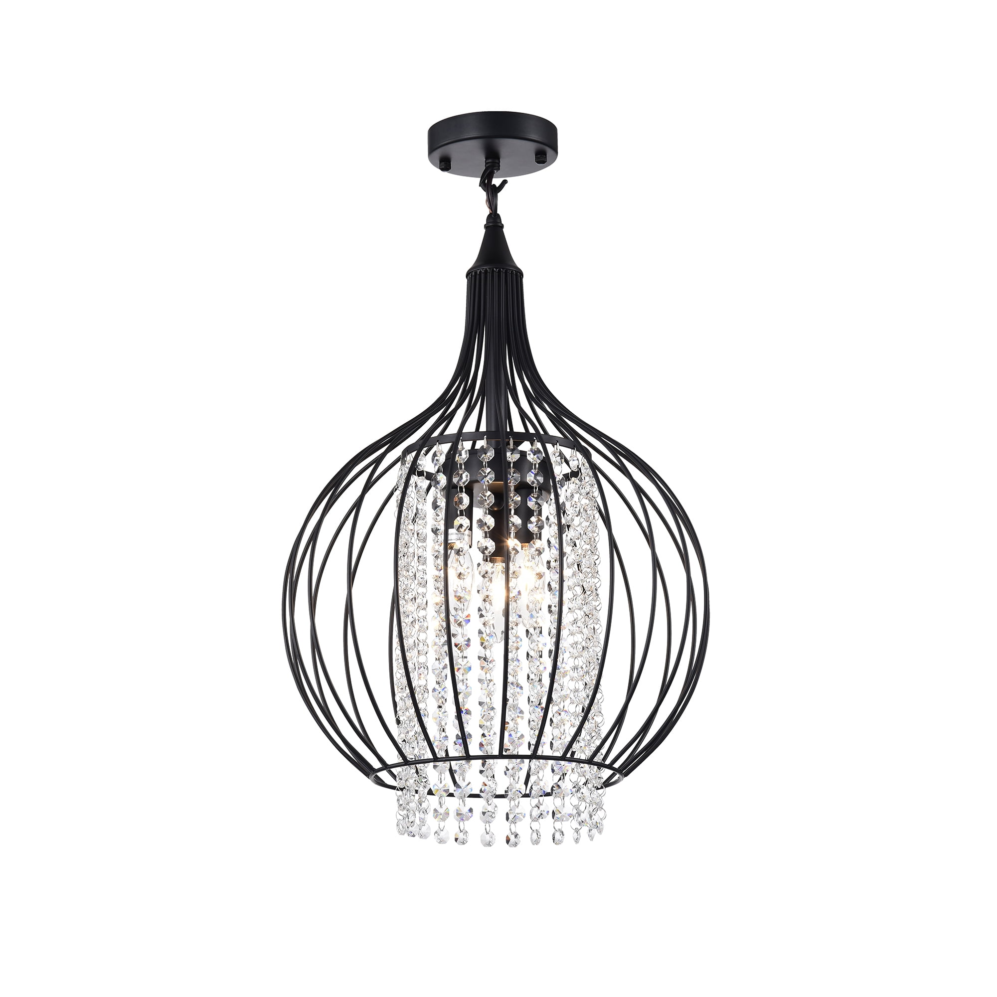 Rena Matte Black 3-light Chandelier