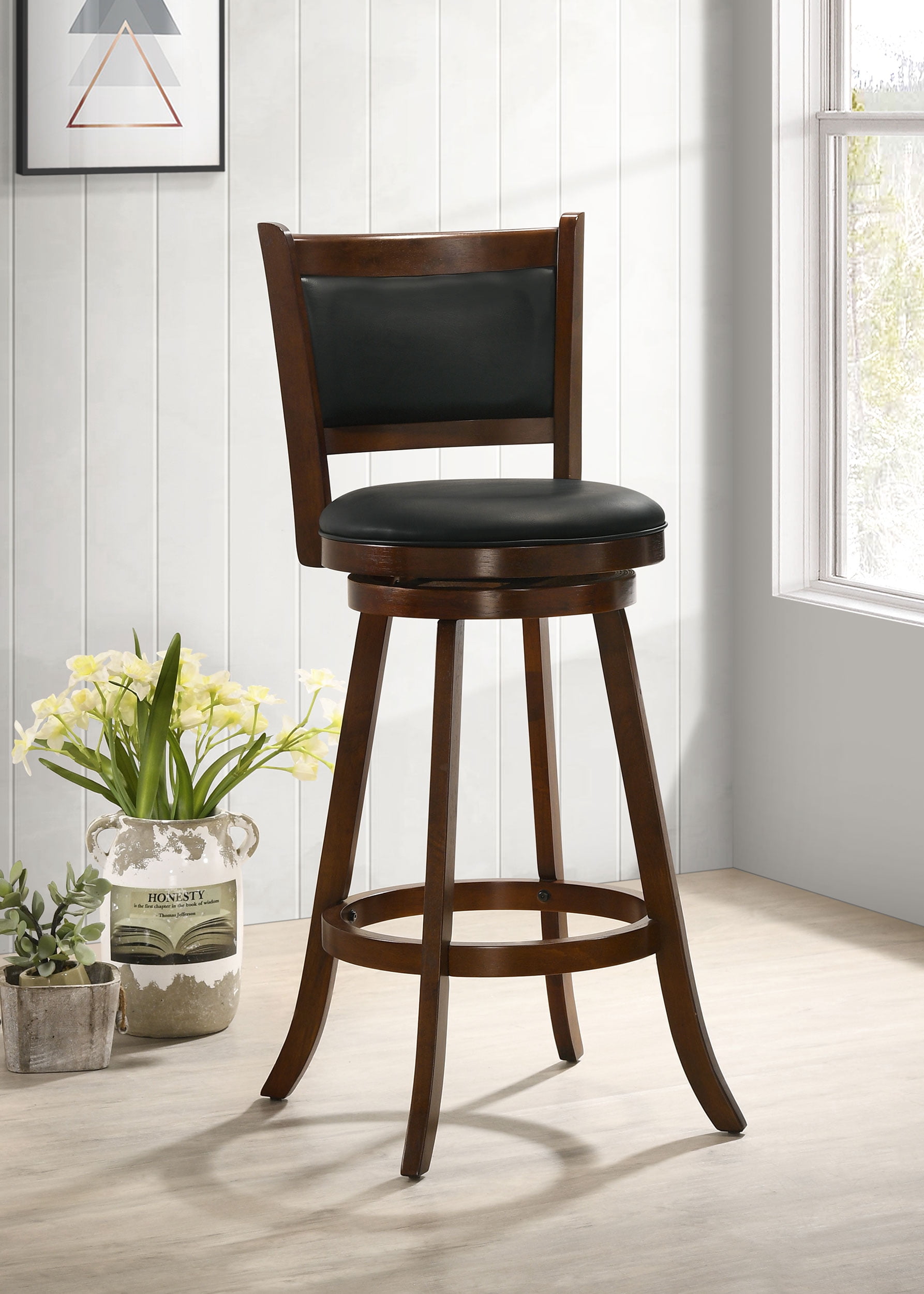 Broxton Upholstered Swivel Bar Chair Chestnut