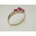 thumbnail image 4 of LBG British Made 925 Sterling Silver Natural Ruby Womens Trilogy Ring - 33 size options, 4 of 7