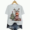 thumbnail image 5 of UngA Womens Christmas Shirts Crew Neck Shirts for Women Xmas Tree Shirt Merry and Bright Shirt Casual Graphic Tee Tops Christmas Tshirts Women White,L, 5 of 6