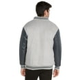 thumbnail image 3 of 9 Crowns Essentials Men's Snap-Close Letterman Varsity Jacket (Htr Gray/Char, X-Large), 3 of 3
